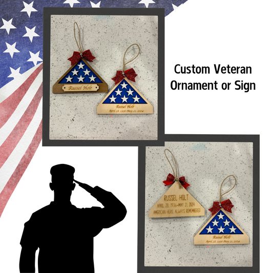 🇺🇸 Custom Veteran Memorial Ornament | Personalized Military Tribute Gift 🎖️